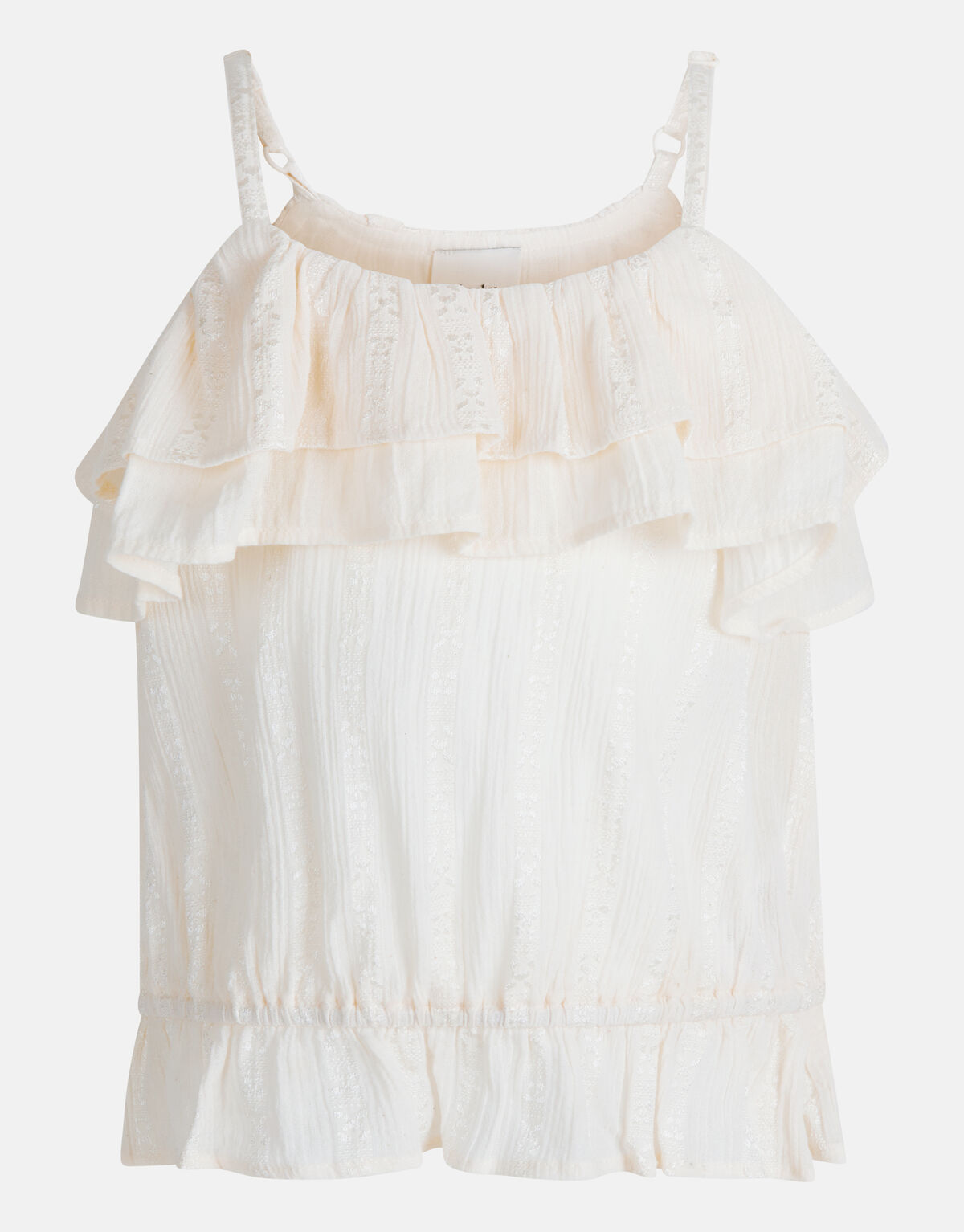 Rüschen-Crop-Top Beige SHOEBY GIRLS