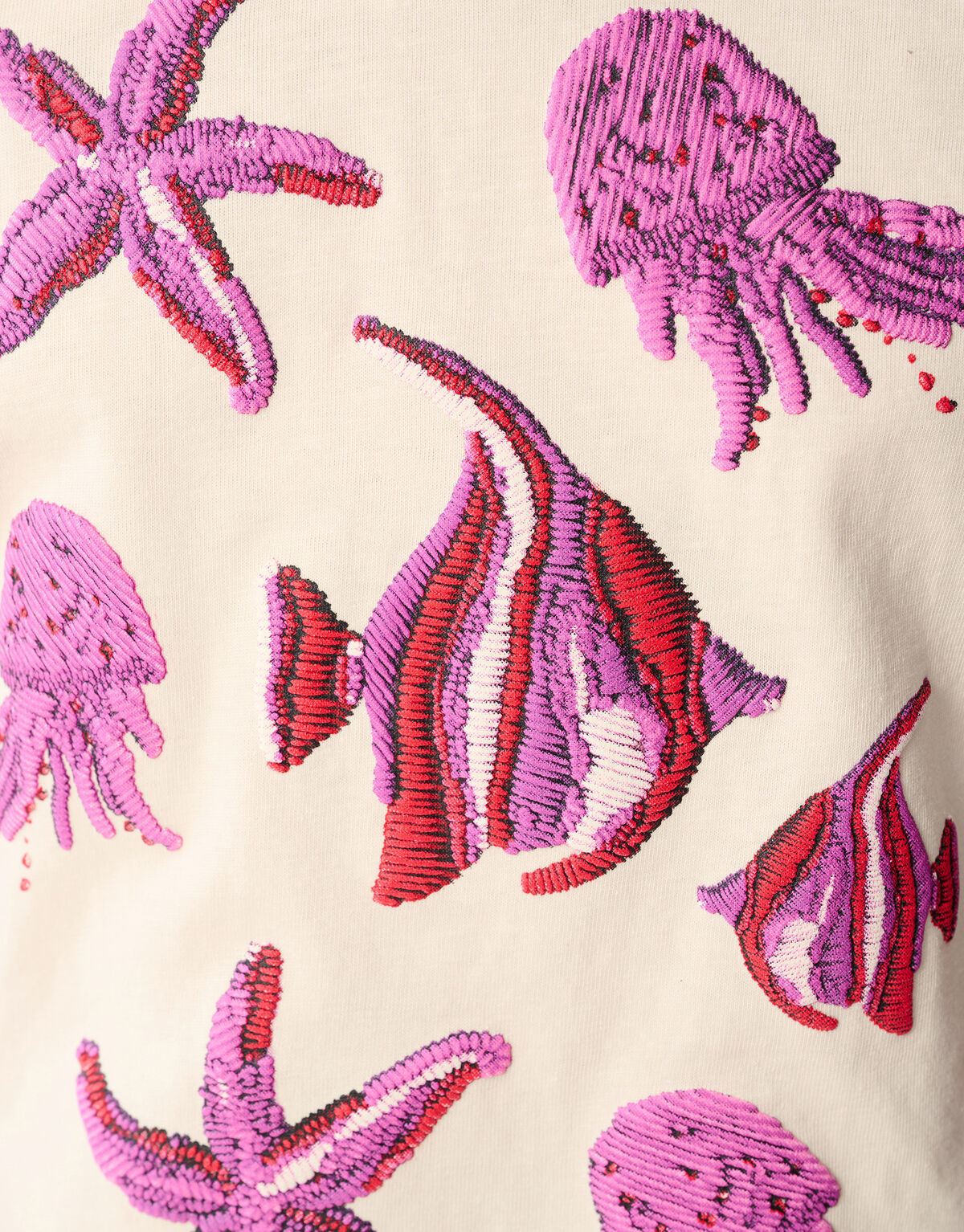 Gemischtes Meer Kunstwerk T-shirt Off White SHOEBY GIRLS