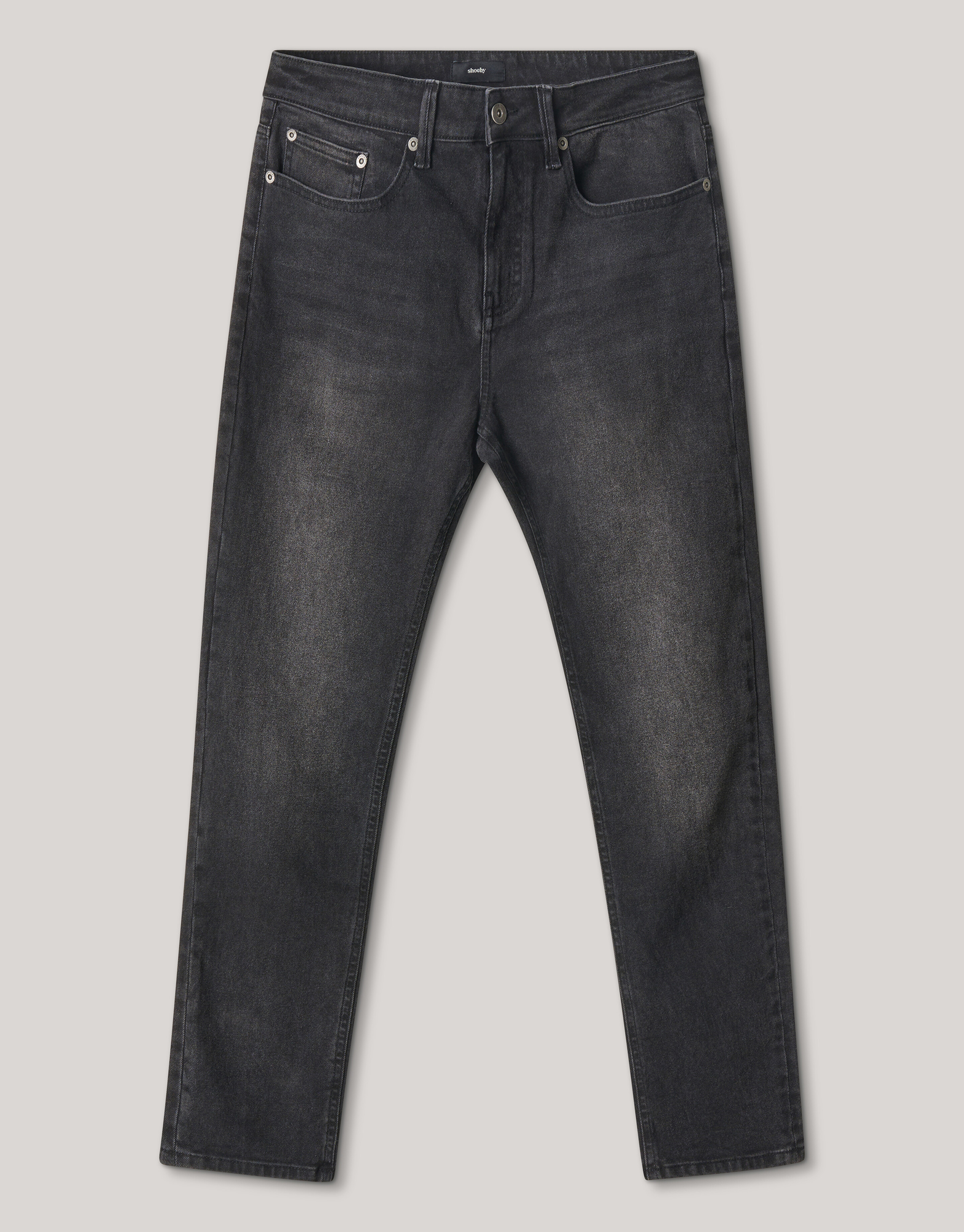 Washed Tapered Jeans Zwart L32 SHOEBY MEN