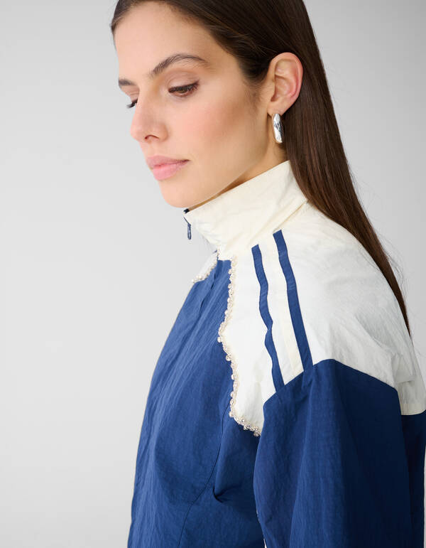 &Uuml;bergro&szlig;e sportliche Trainingsjacke Dunkelblau SHOEBY WOMEN