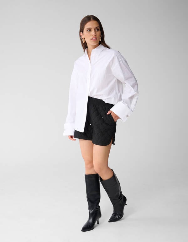 Gequiltete verzierte kurze Jacke schwarz SHOEBY WOMEN