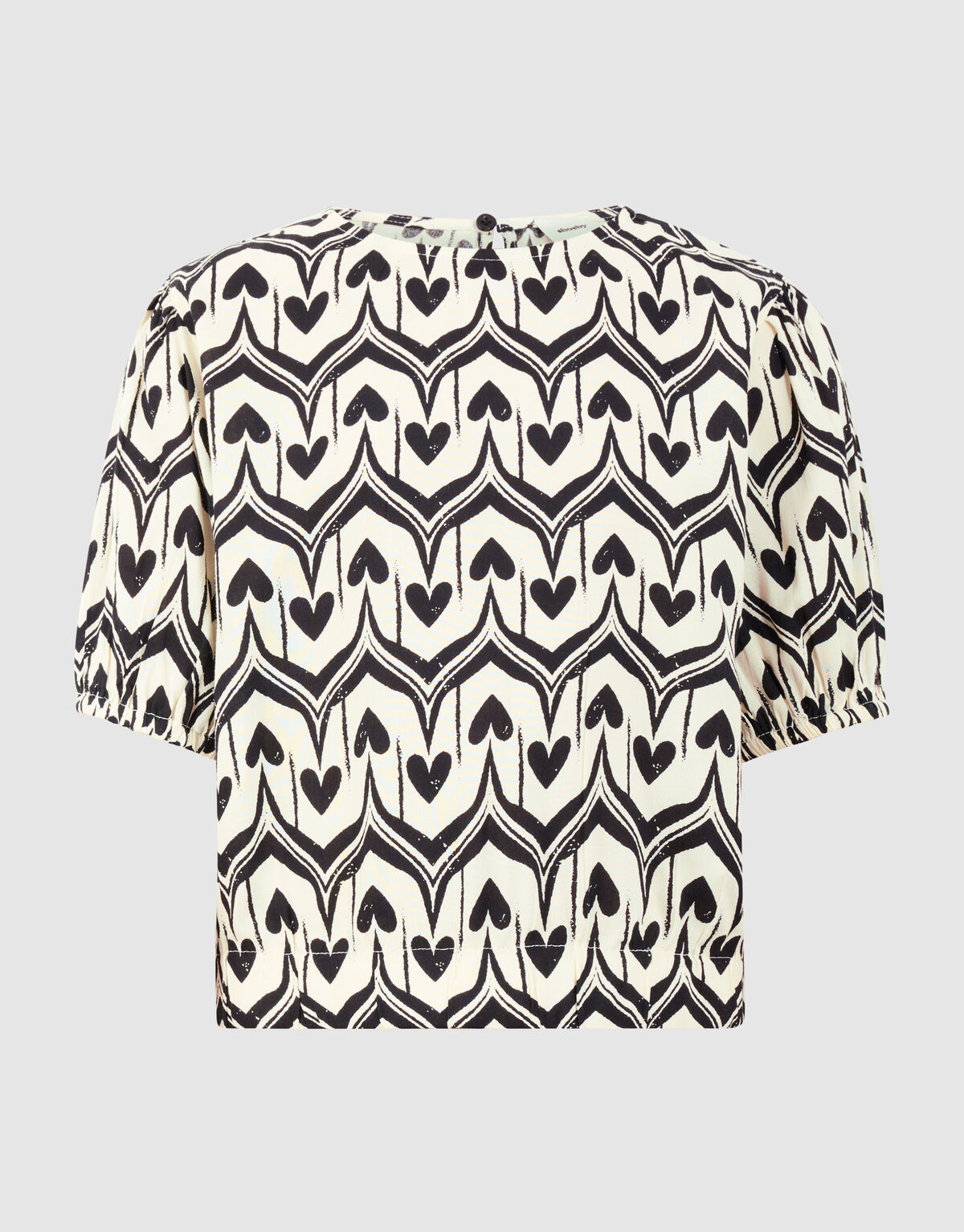 Heart Print Top Gebrochen Wei&szlig;/Schwarz SHOEBY GIRLS