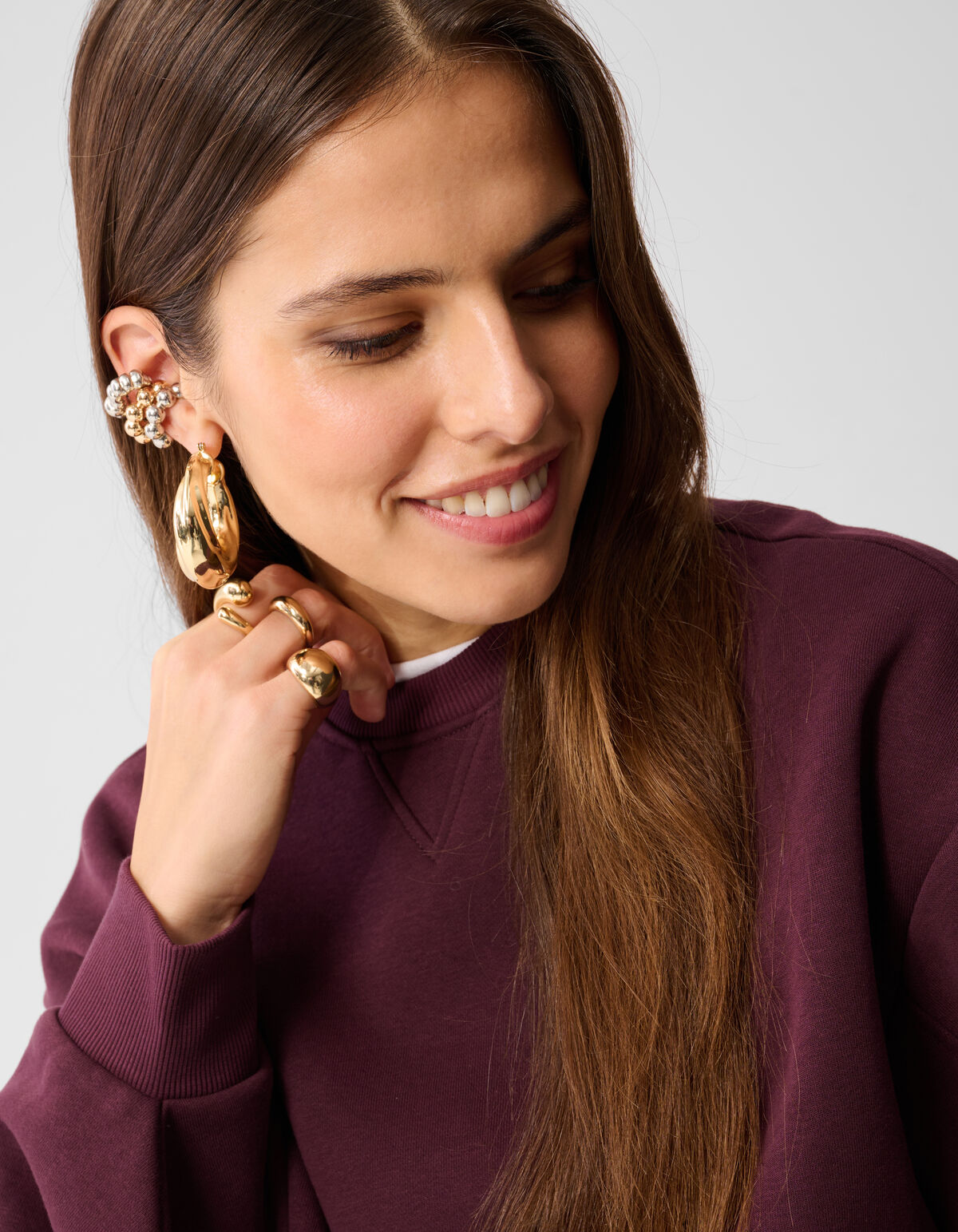 Pullover mit weiten Ärmeln, dunkelrot SHOEBY WOMEN