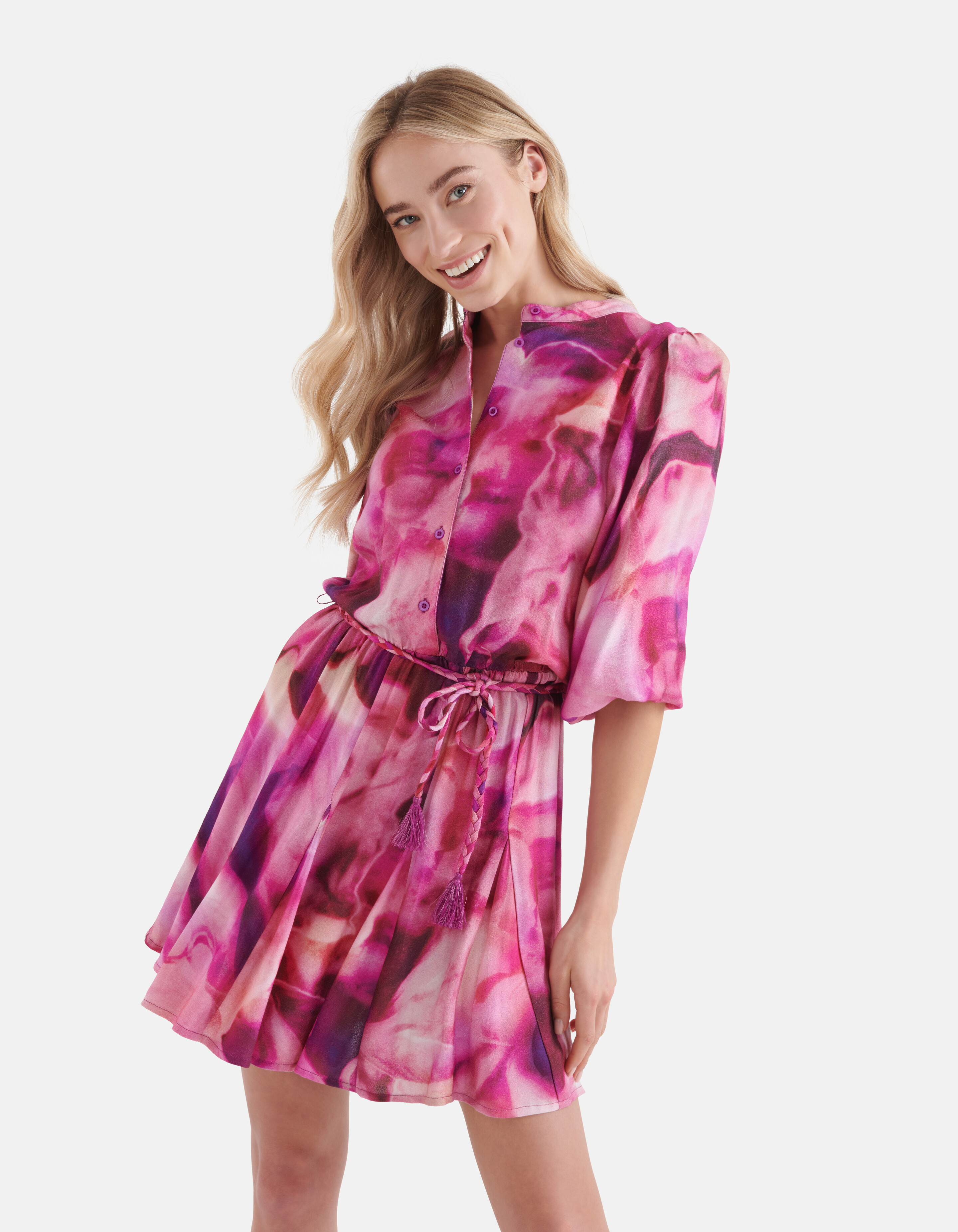 Tie Dye Print Kleid Pink von Nicolette SHOEBY WOMEN