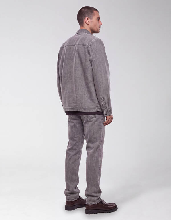 Modern Straight Fit Jeans Dirty Wash Grau L32 SHOEBY MEN