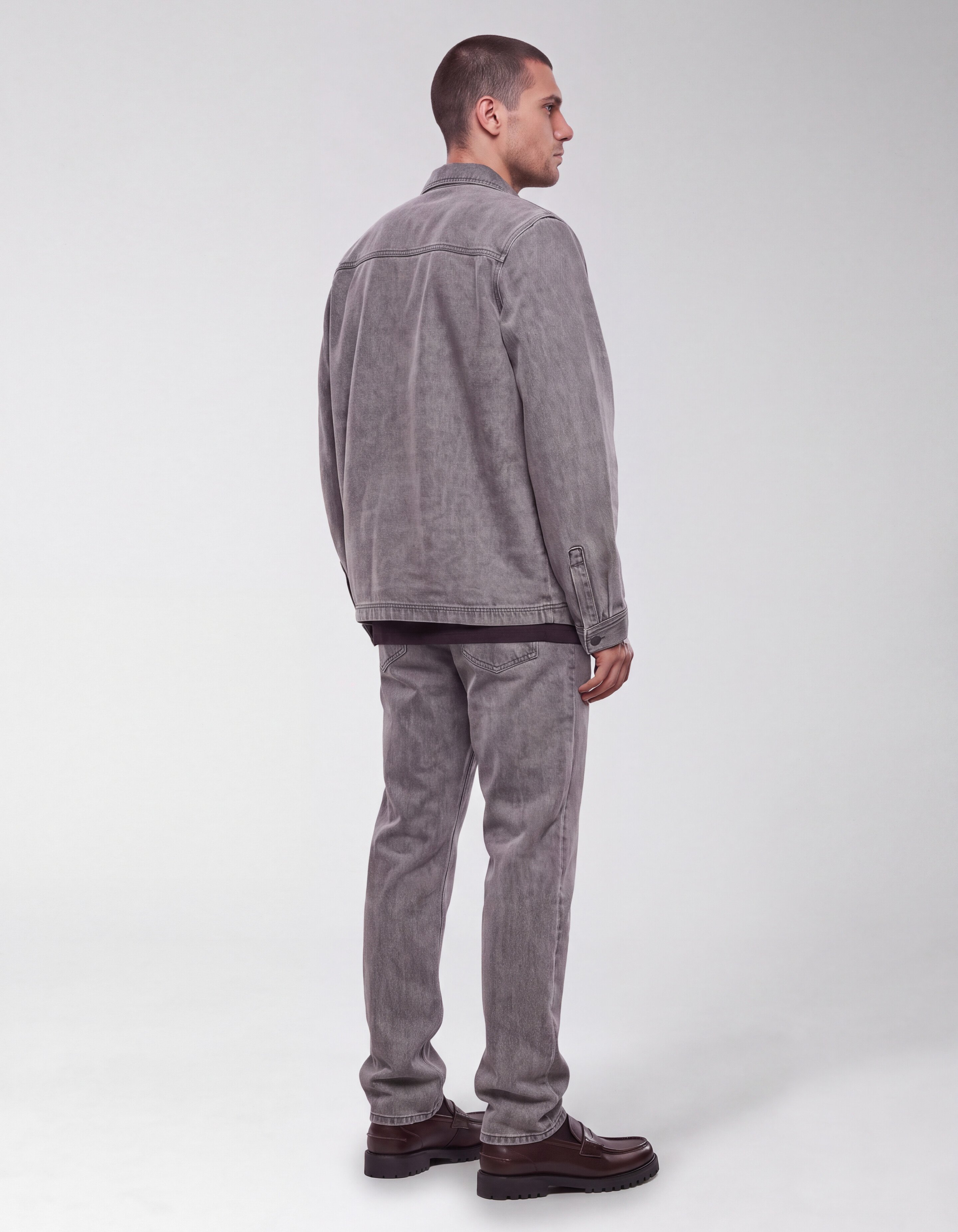 Modern Straight Fit Jeans Dirty Wash Grau L32 SHOEBY MEN