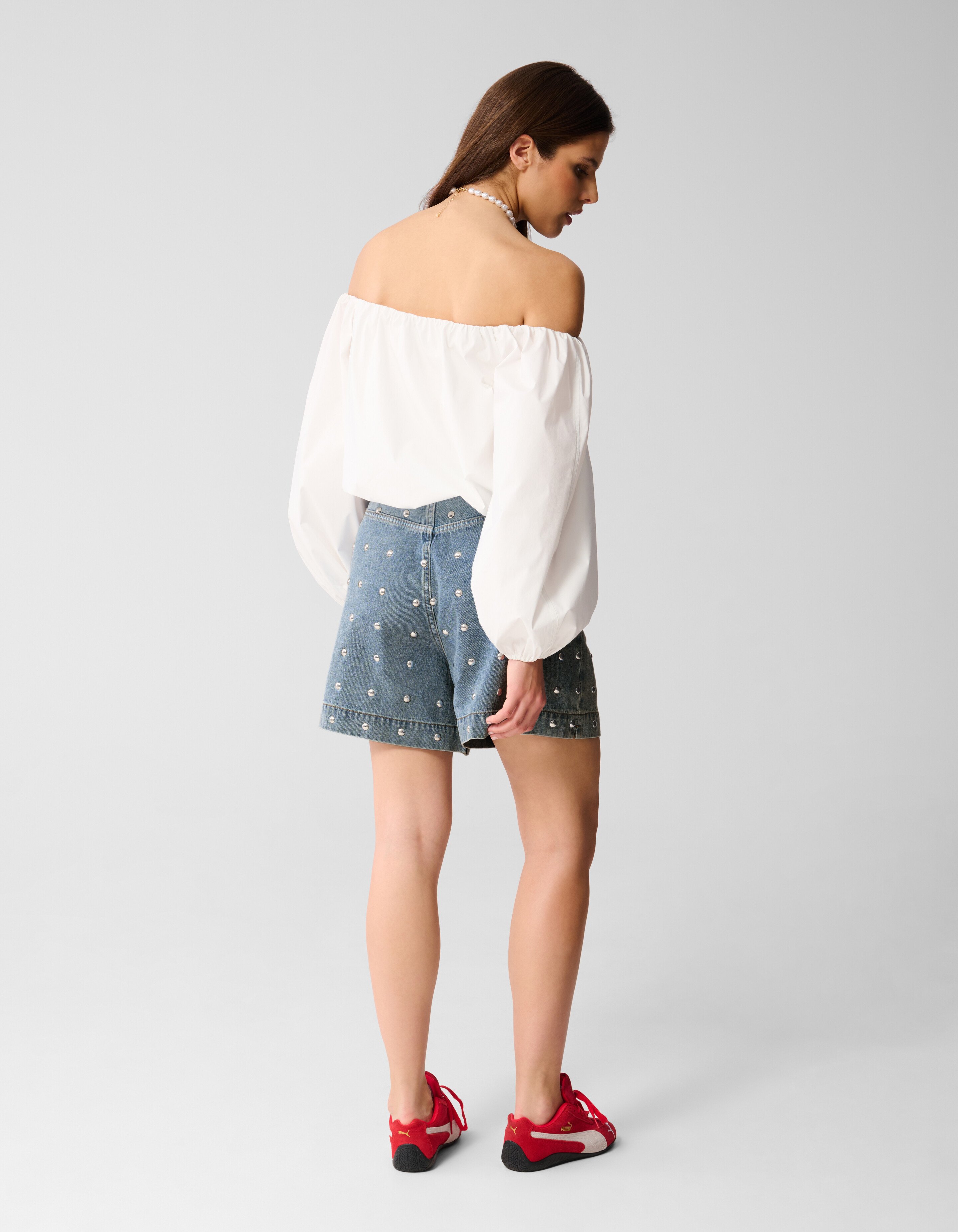 Schulterfreie Bluse Weiß von Lizzy SHOEBY WOMEN