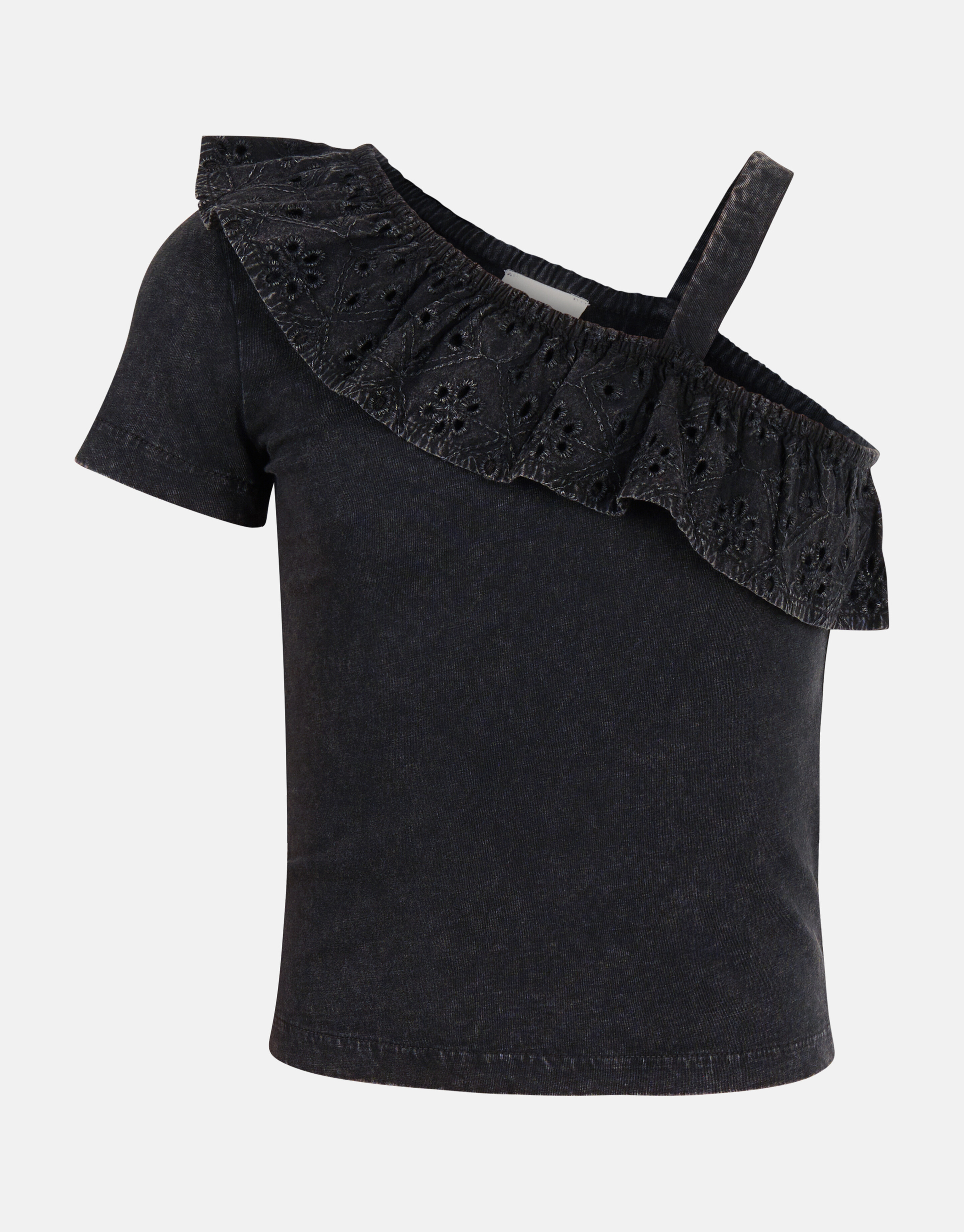 One-Shoulder-T-Shirt Dunkelgrau SHOEBY GIRLS