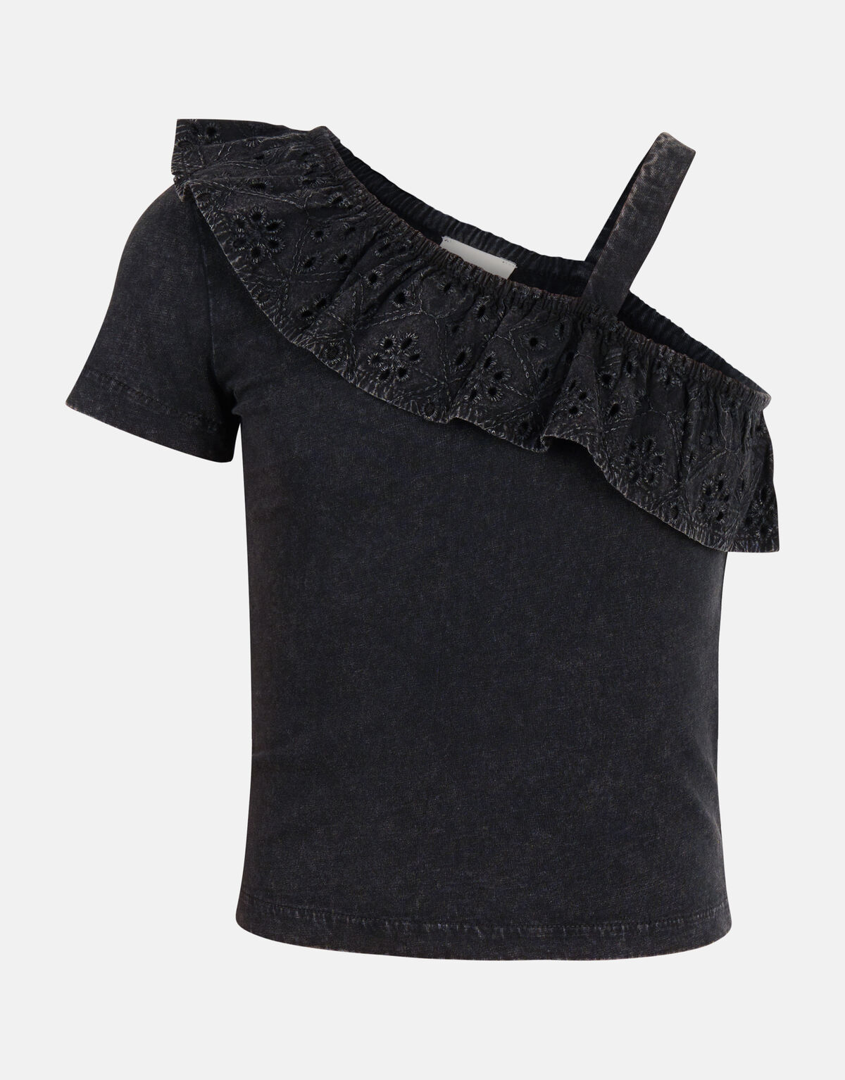 One-Shoulder-T-Shirt Dunkelgrau SHOEBY GIRLS