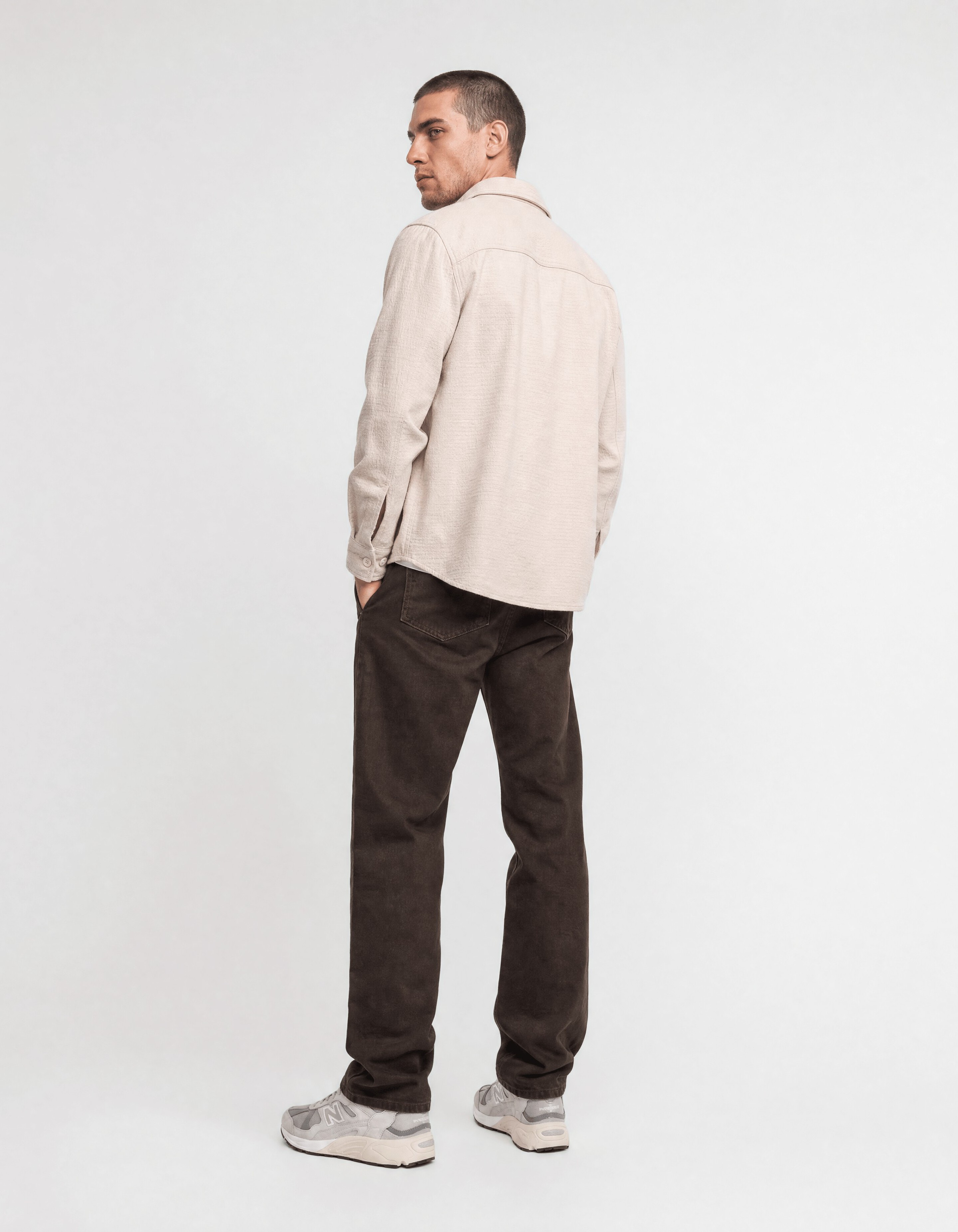 Block-Jacquard-Overshirt Hellgrau SHOEBY MEN