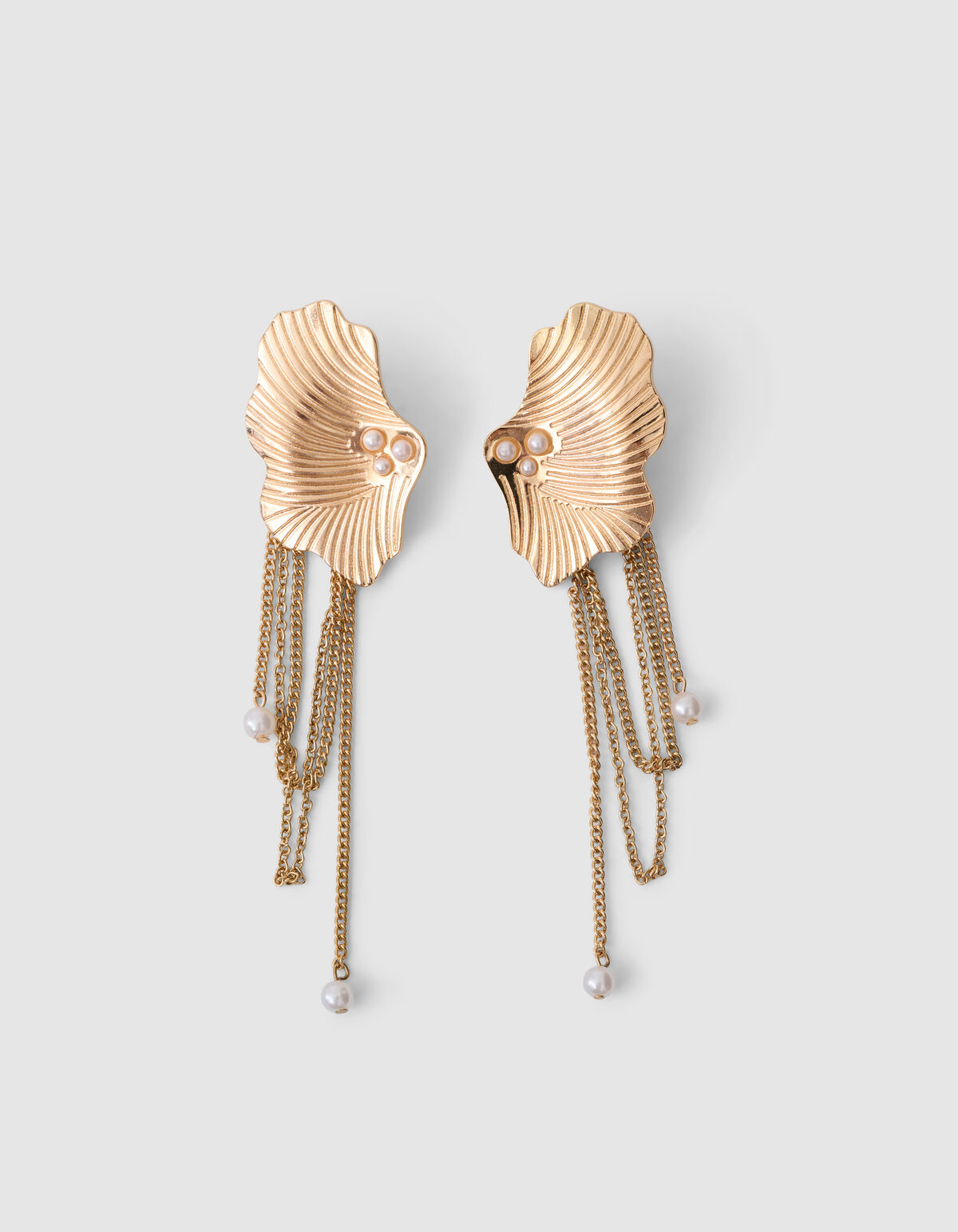Blattketten-Ohrringe Gold SHOEBY ACCESSOIRES