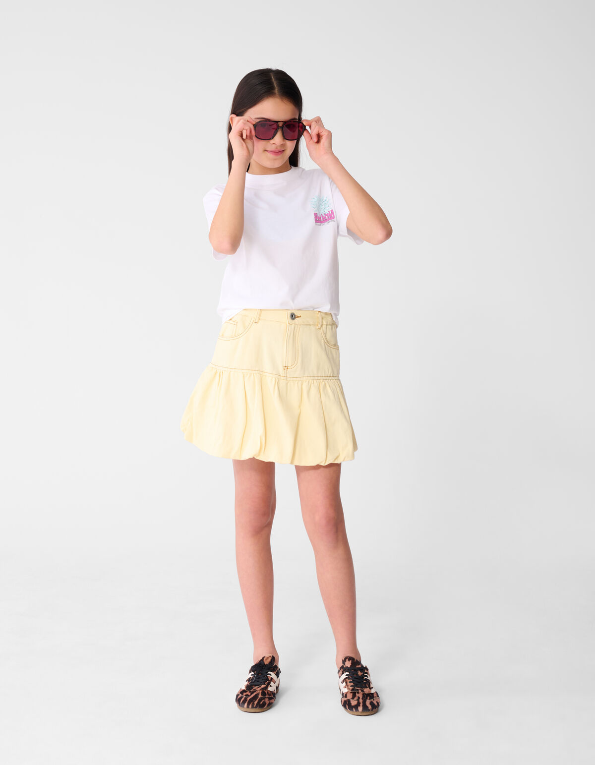 Sun Artwork T-Shirt Wei&szlig; SHOEBY GIRLS