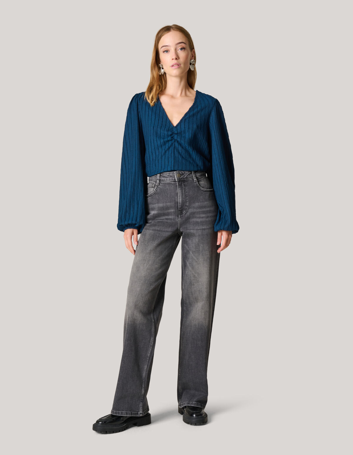 Crinkle Top Dunkelblau SHOEBY WOMEN