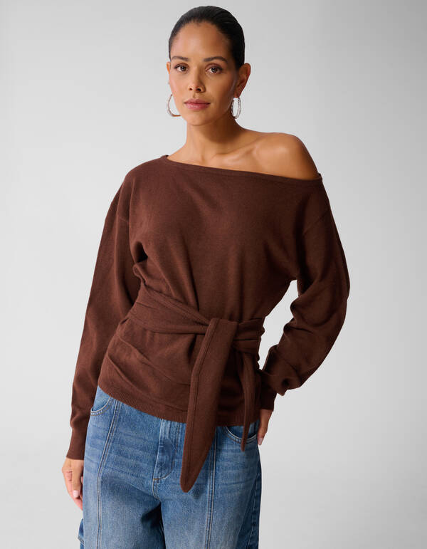 Scarf Strickpullover Braun SHOEBY WOMEN