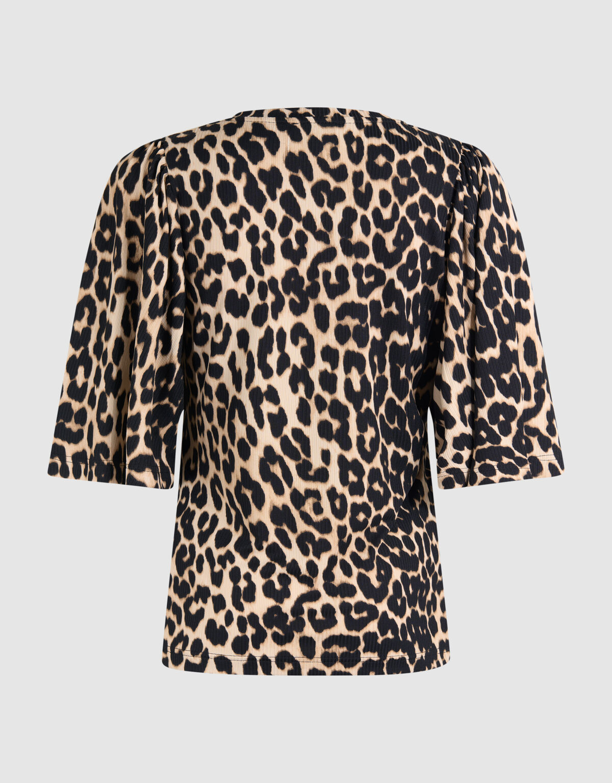 Leopard Ruffle Rib Top Braun! SHOEBY WOMEN