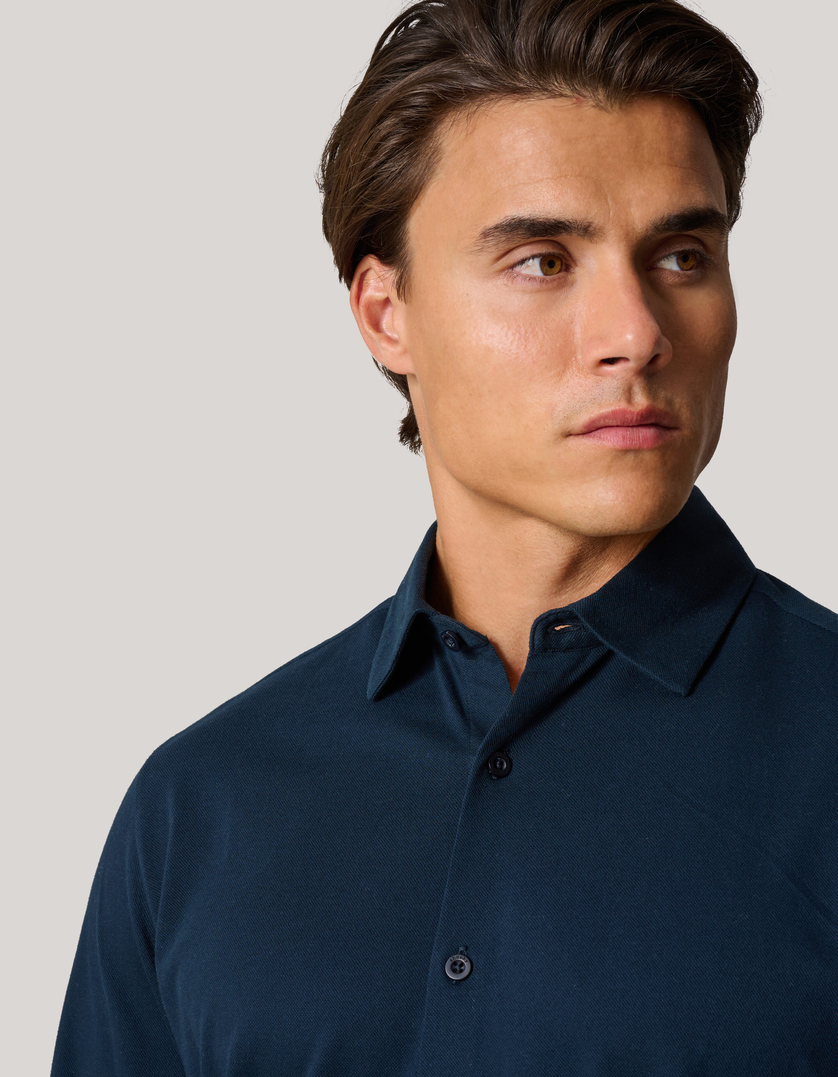 Pique Jersey Shirt Dunkelblau SHOEBY MEN