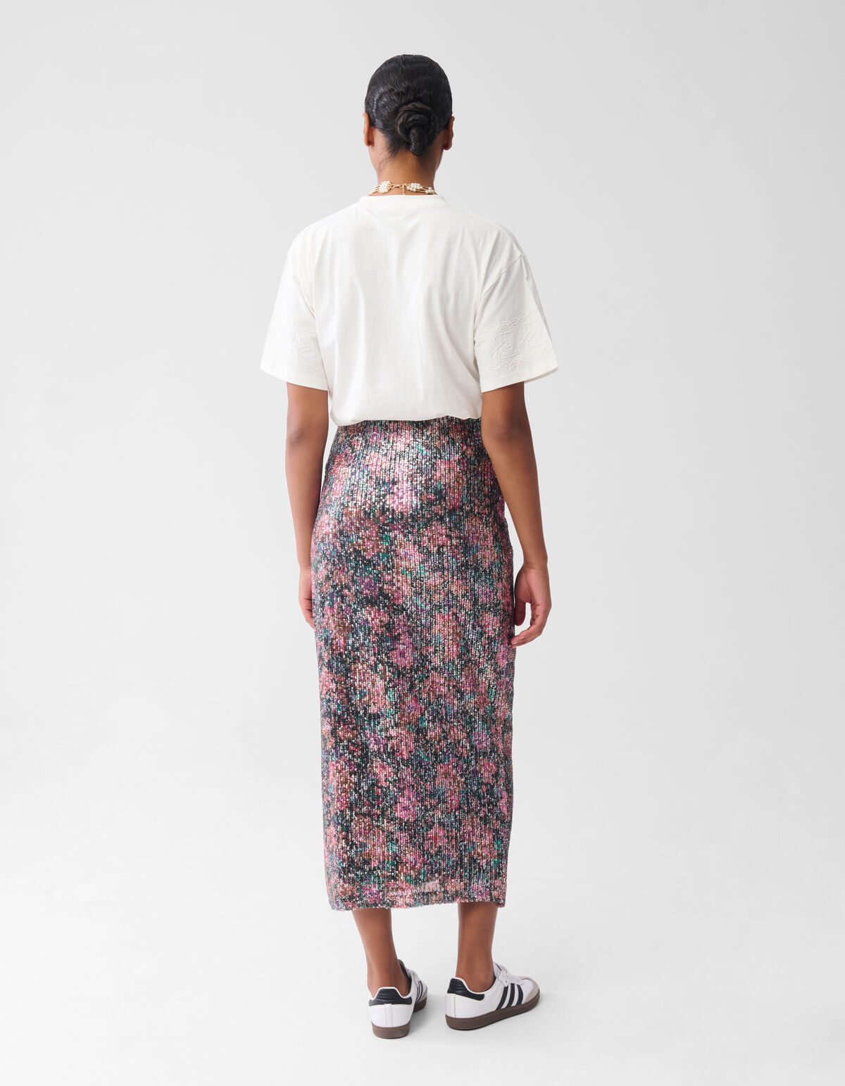 Pailletten-Maxirock Rot/Schwarz SHOEBY WOMEN