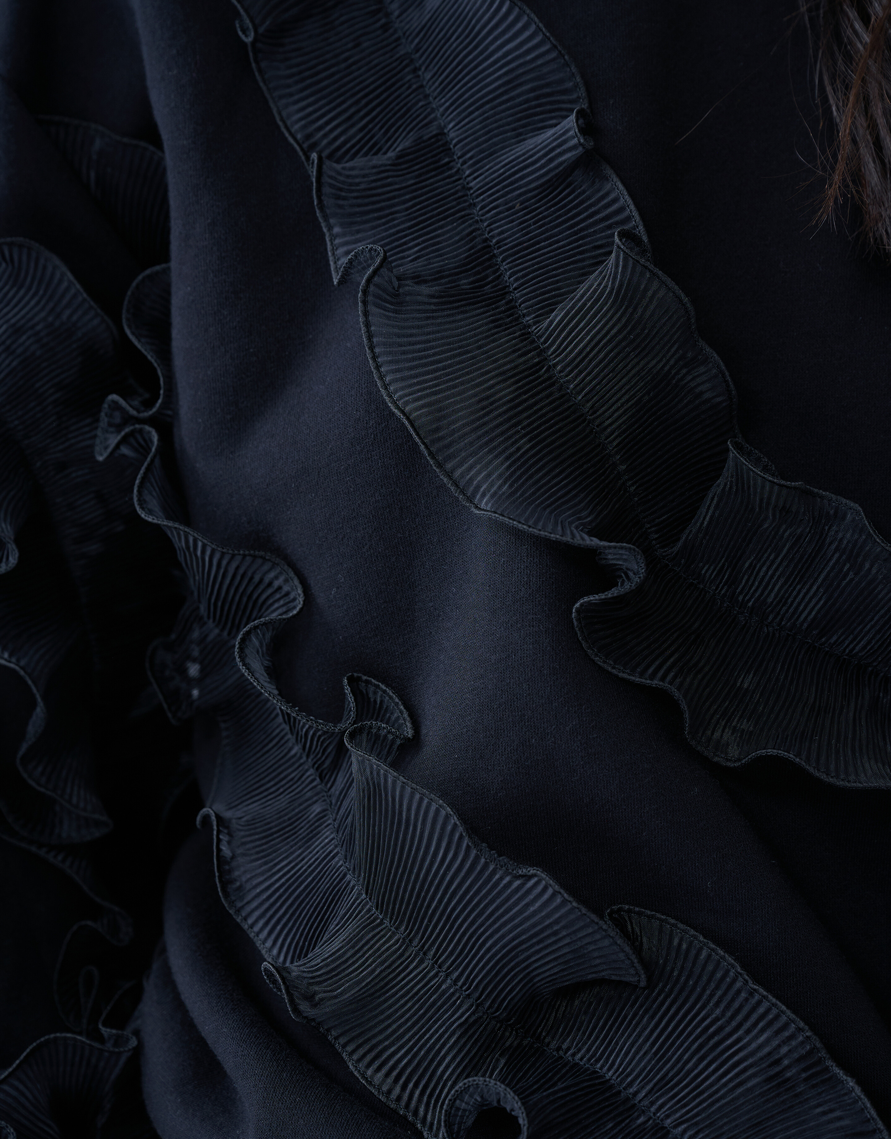 Pullover mit Rüschen Schwarz SHOEBY WOMEN