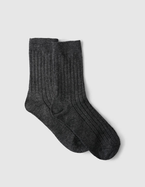 Gerippte Socke Dunkelgrau SHOEBY ACCESSOIRES