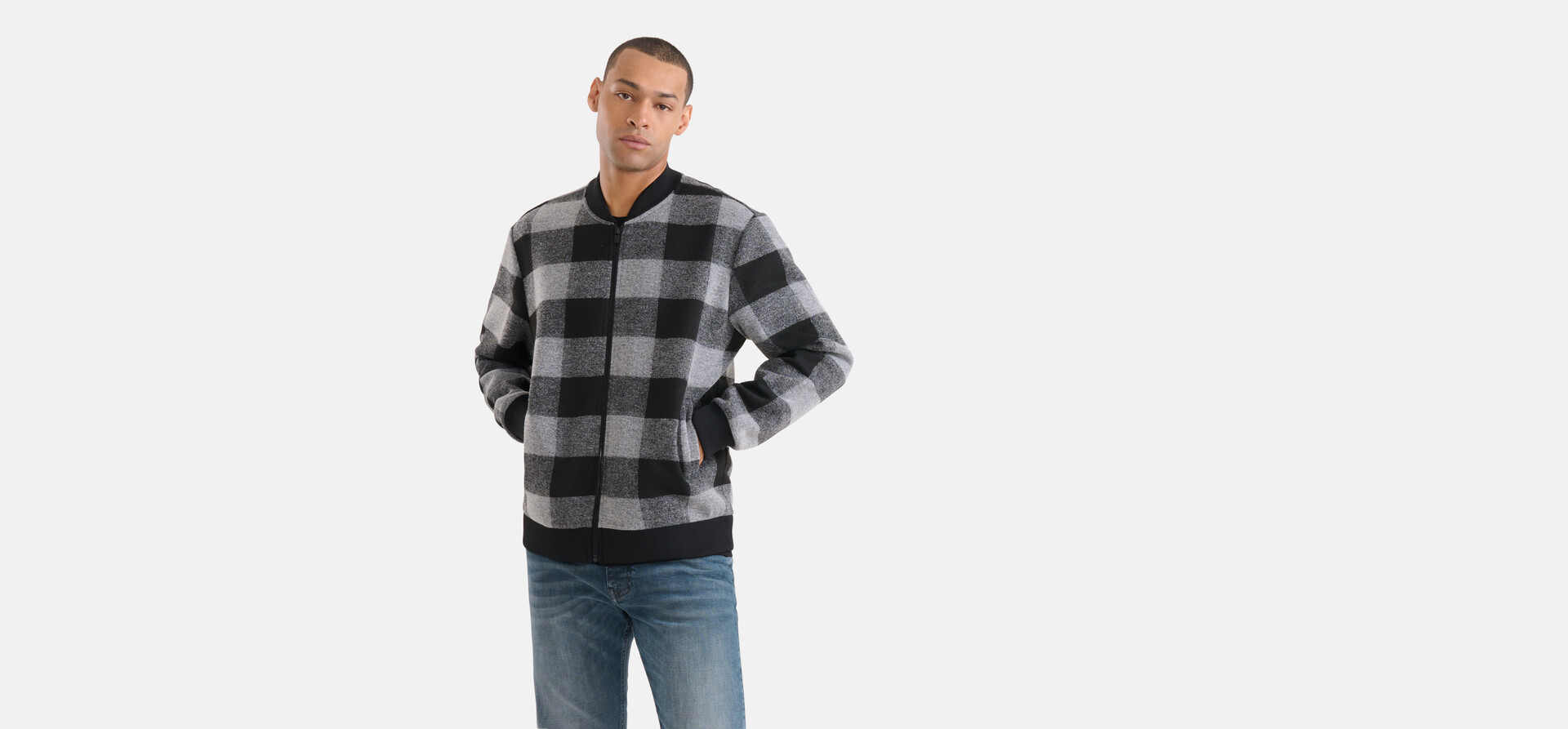 Ruiten Bomber Jack Grijs SHOEBY MEN
