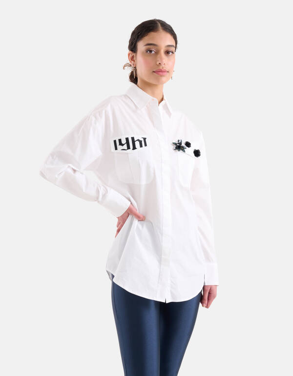 3D-Stickerei Bluse Weiß SHOEBY WOMEN