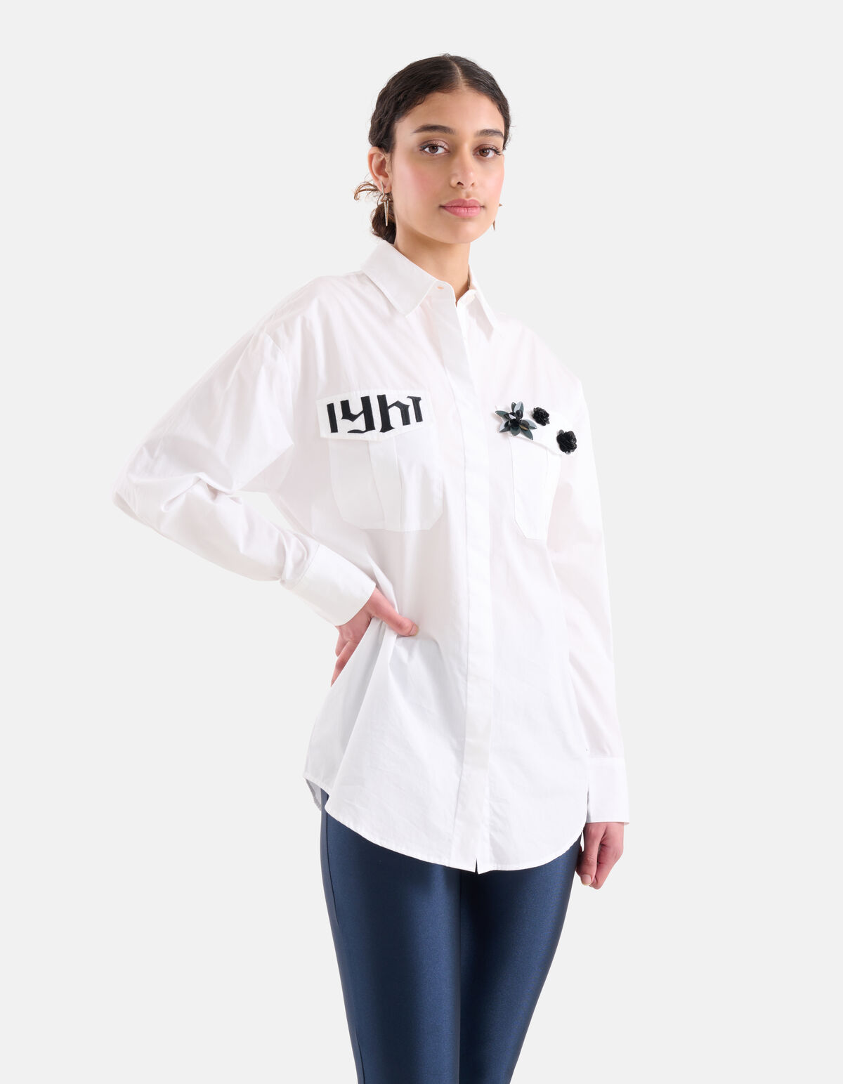 3D-Stickerei Bluse Weiß SHOEBY WOMEN
