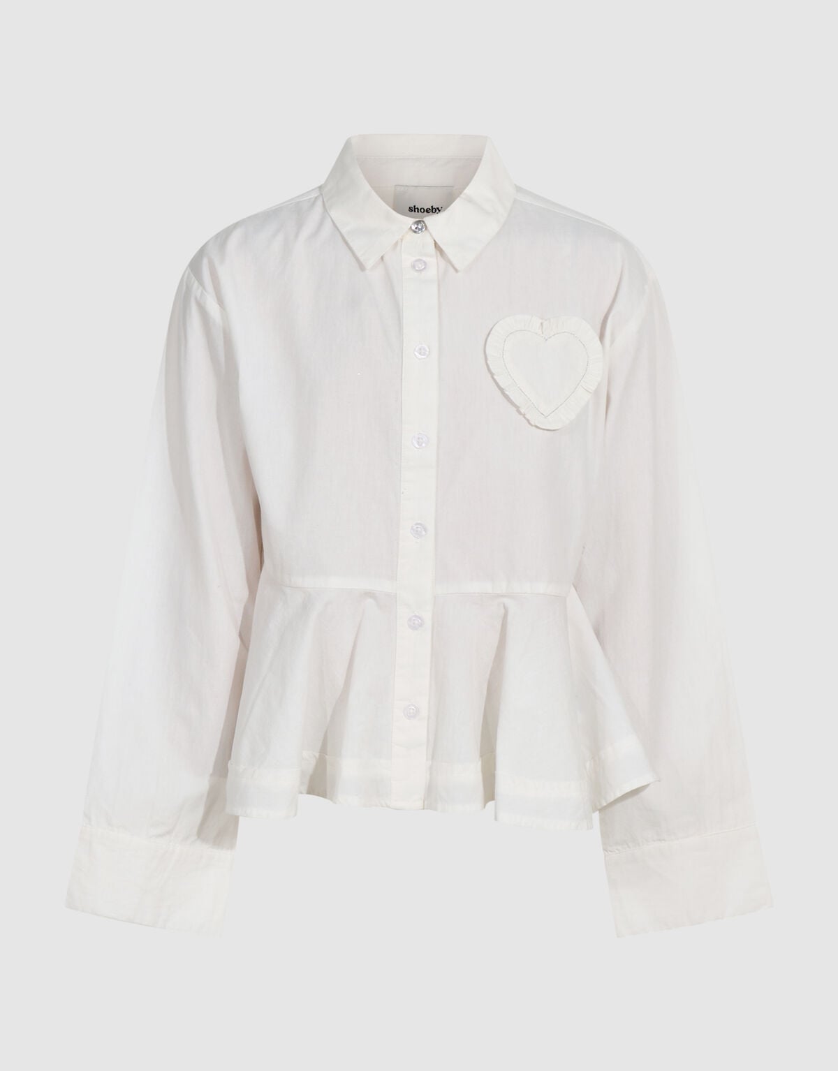Peplum Herz Bluse Wei&szlig; SHOEBY GIRLS