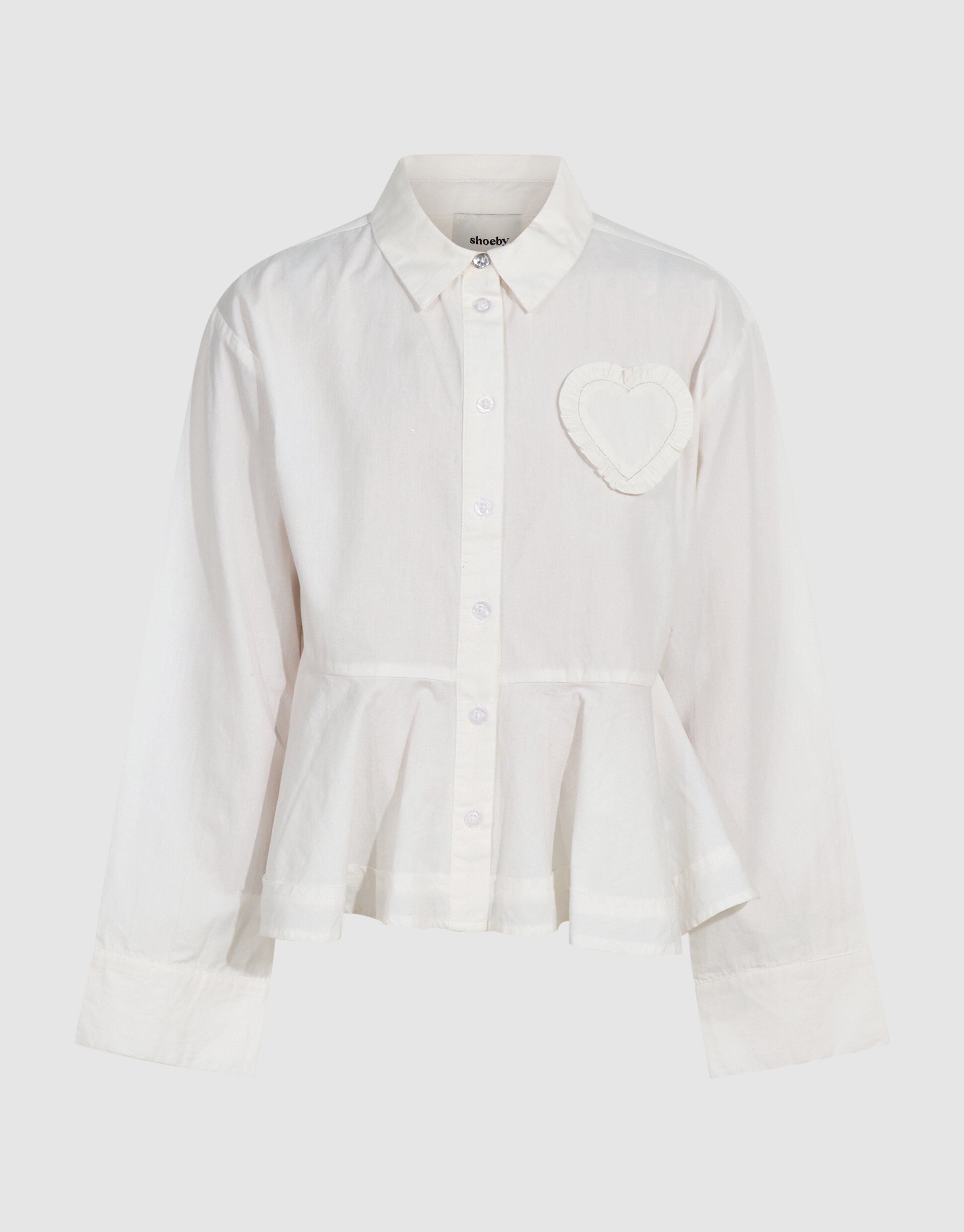 Peplum Herz Bluse Wei&szlig; SHOEBY GIRLS