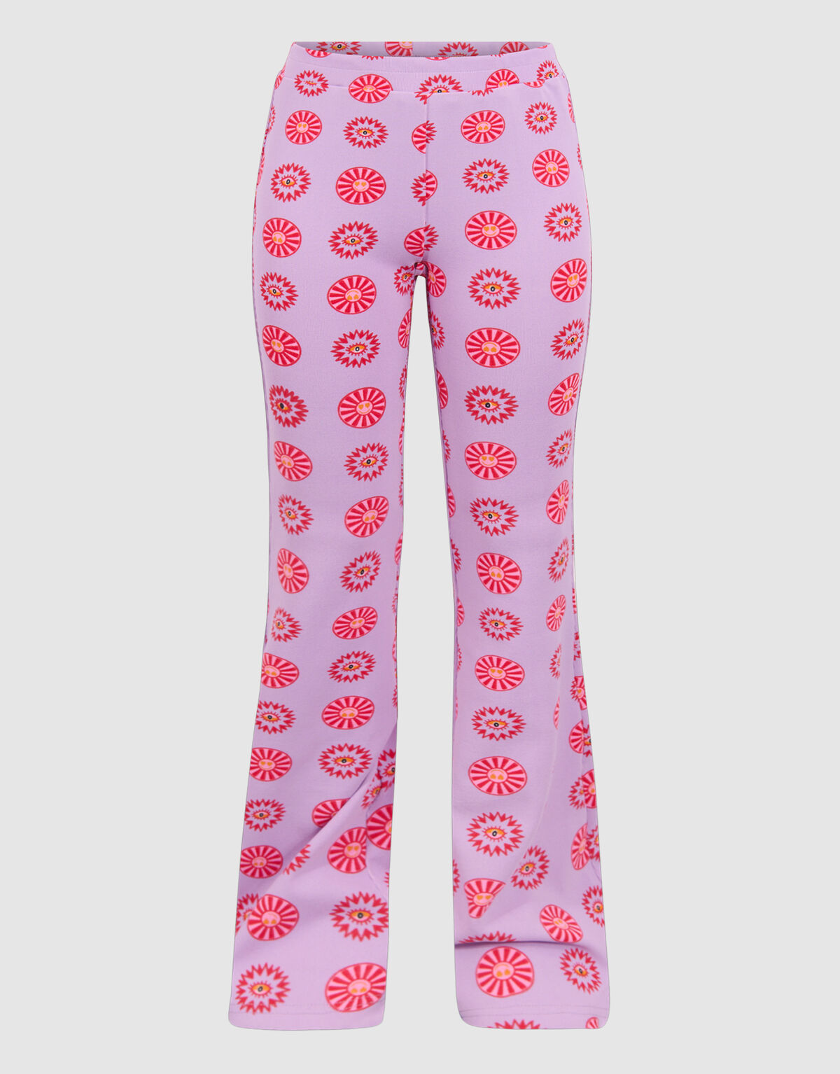 Bedruckte ausgestellte Rippenleggings Light Purple SHOEBY GIRLS