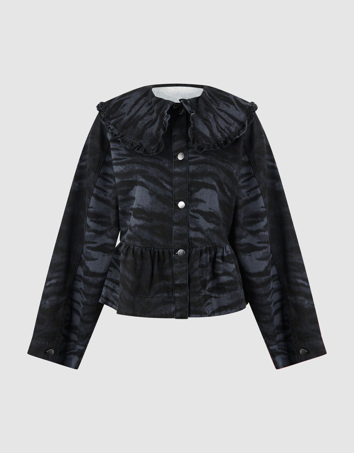 Tiger Collar Bluse Dunkelgrau SHOEBY WOMEN