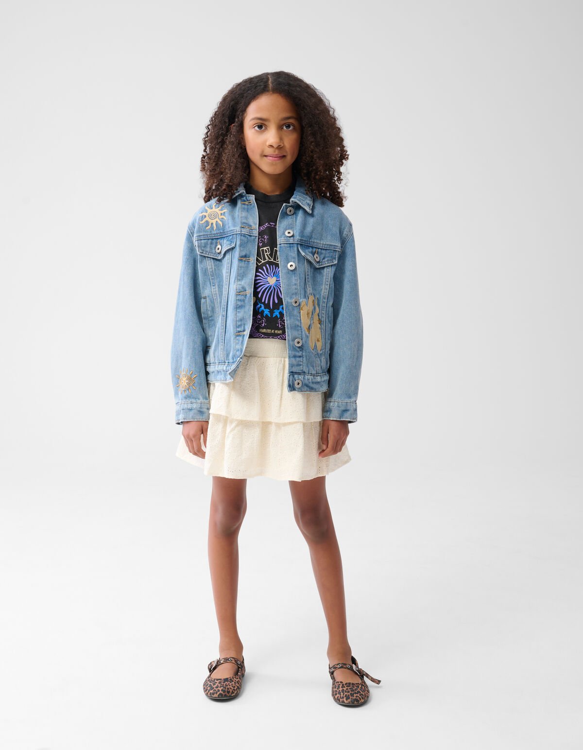 Bestickte Denim-Jacke Hellblau SHOEBY GIRLS