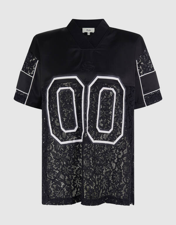 Übergroßes Kanten Baseball-T-Shirt Zwart SHOEBY WOMEN