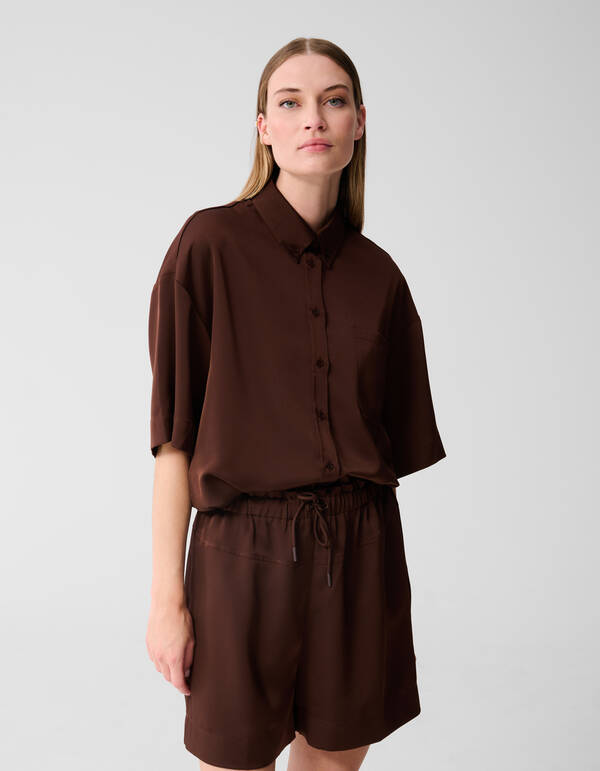 Bluse in Übergröße Dunkelbraun SHOEBY WOMEN