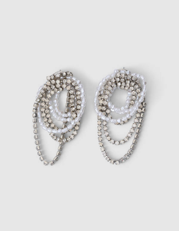 Mix Perlen-/Strass-Ohrringe Silber SHOEBY ACCESSOIRES