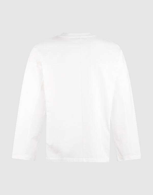 Basic-T-Shirt mit langem Arm im Relaxed-Fit wei&szlig; SHOEBY MEN