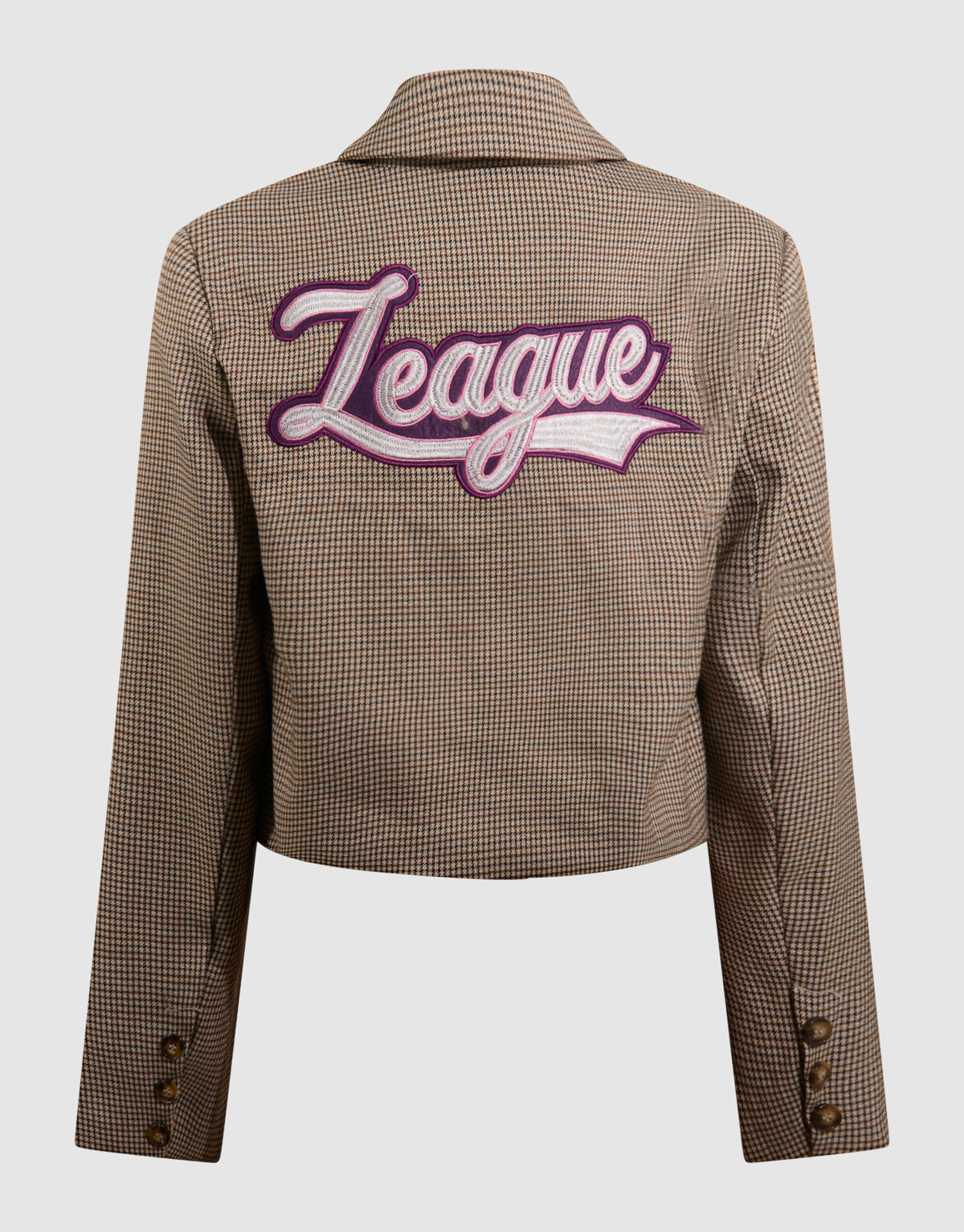 Cropped-Blazer mit Karomuster Hellbraun SHOEBY GIRLS