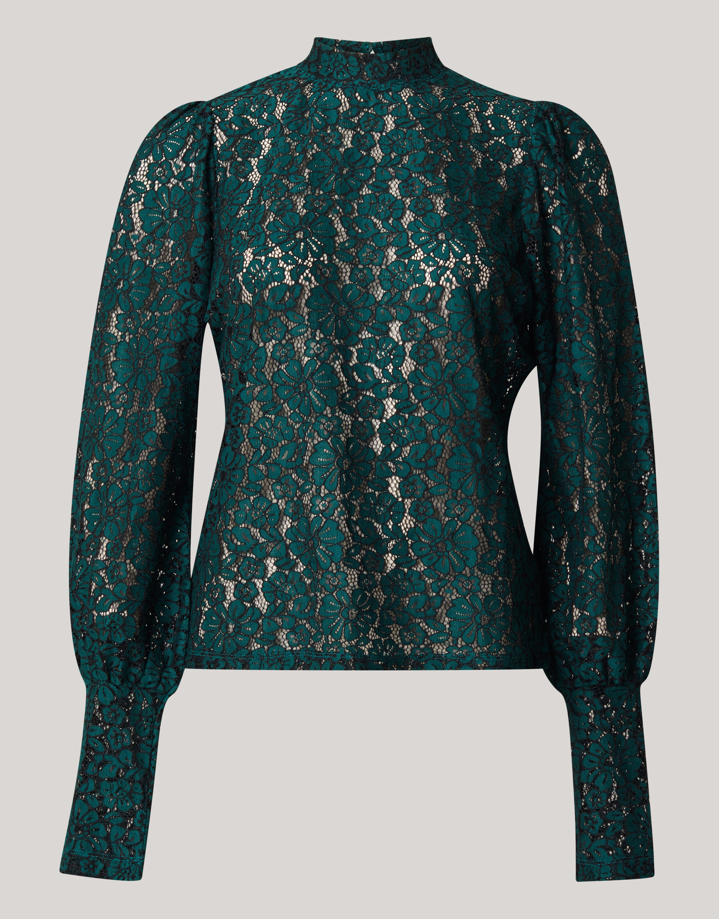 Two Tone Lace Top Dunkelgrün SHOEBY WOMEN
