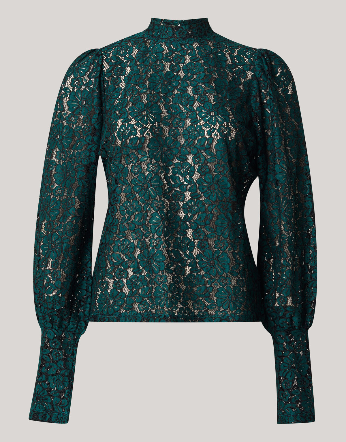 Two Tone Lace Top Dunkelgrün SHOEBY WOMEN
