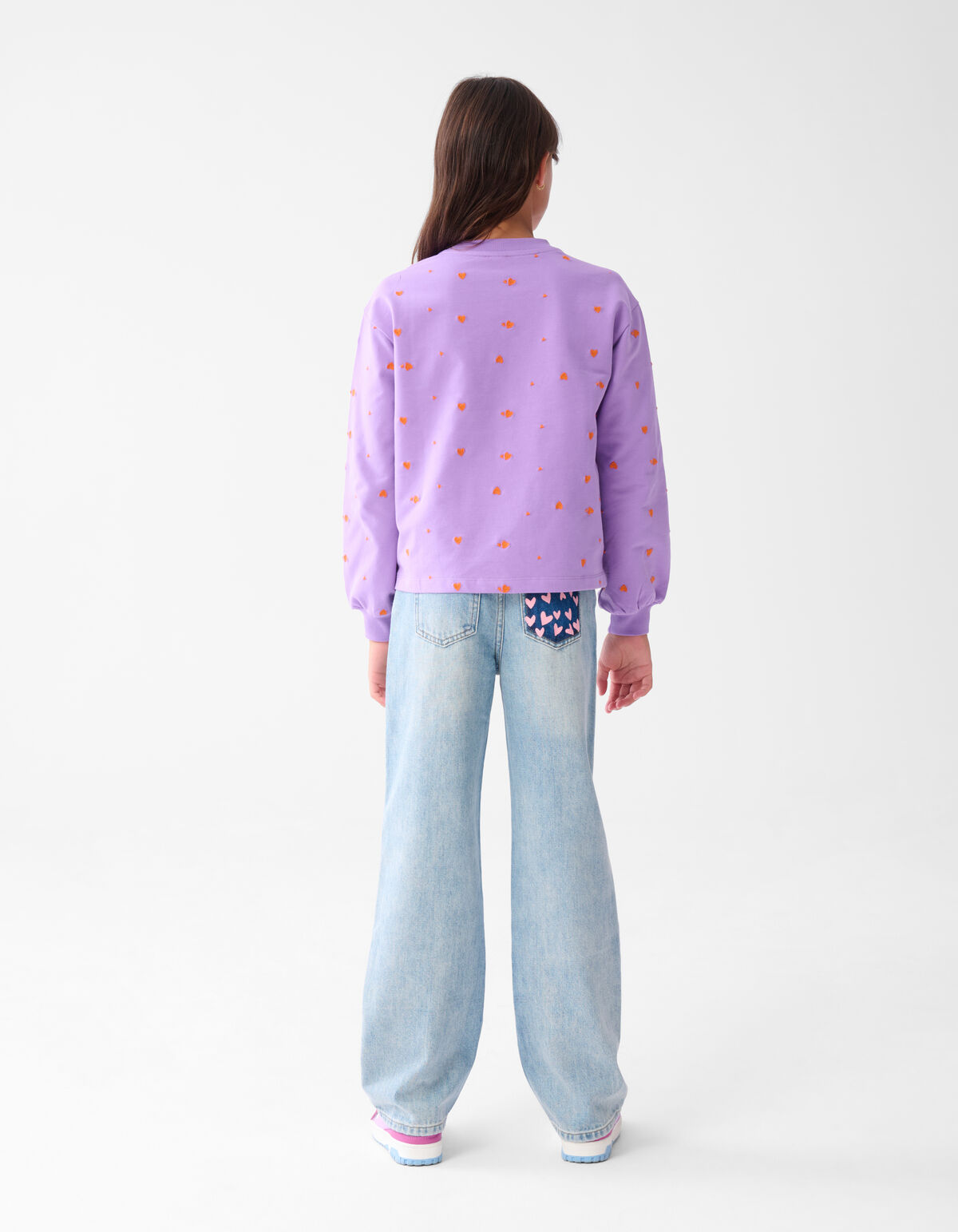 Longsleeve mit Herzdruck lila SHOEBY GIRLS