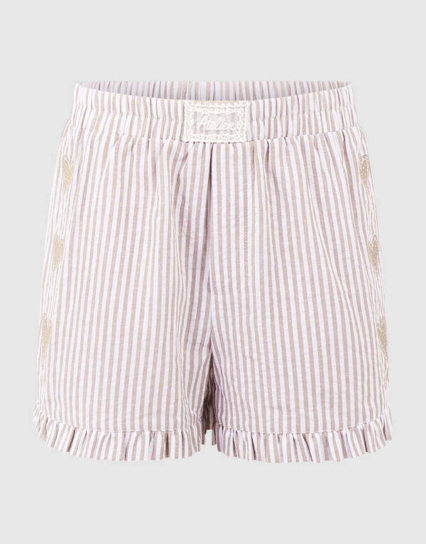 Bluse mit Nadelstreifen-Stickerei Braun SHOEBY GIRLS
