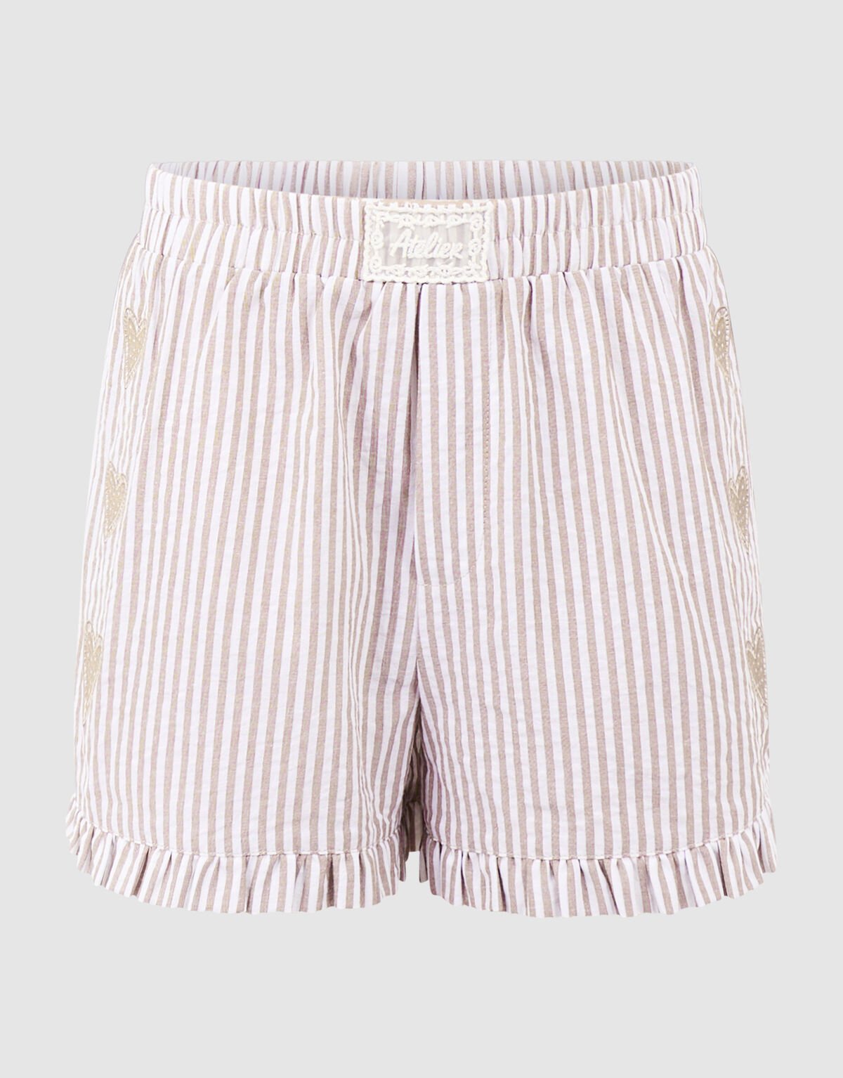 Bluse mit Nadelstreifen-Stickerei Braun SHOEBY GIRLS