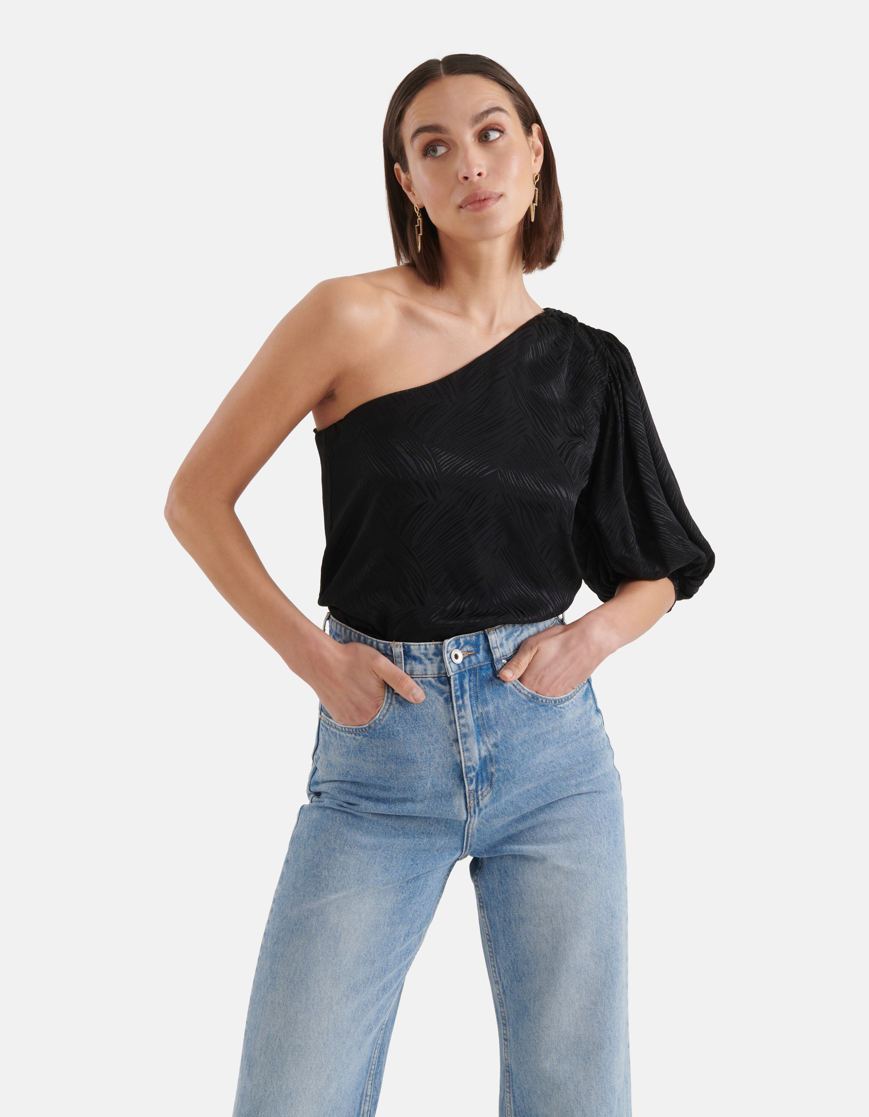 One Shoulder Top Schwarz SHOEBY WOMEN