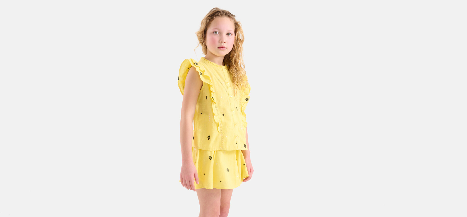 Bluse mit Stickerei Gelb SHOEBY GIRLS
