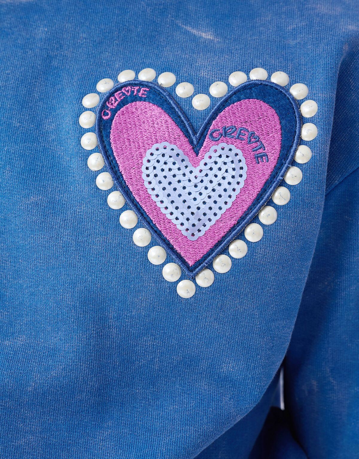 Heart Washed Pullover Blauw SHOEBY GIRLS
