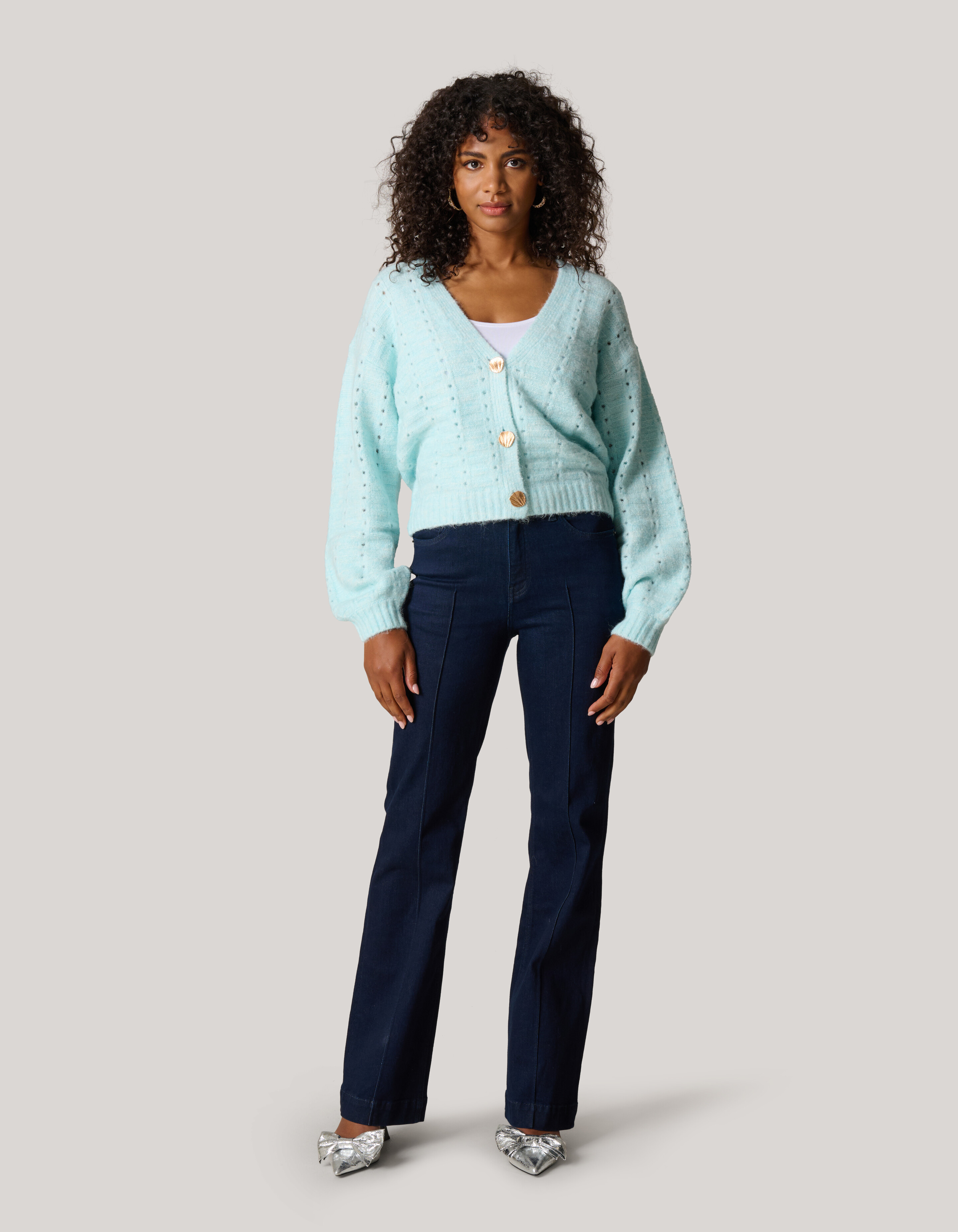 Weiche Strickjacke Hellblau SHOEBY WOMEN