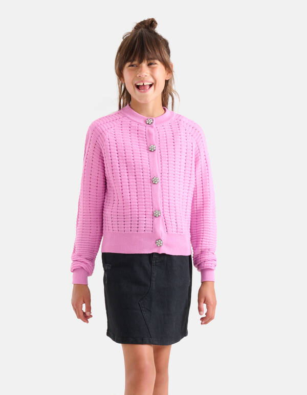 Weiche Strickjacke Hellviolett SHOEBY GIRLS