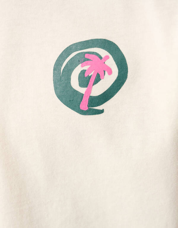 Palm Artwork T-shirt Off White SHOEBY BOYS