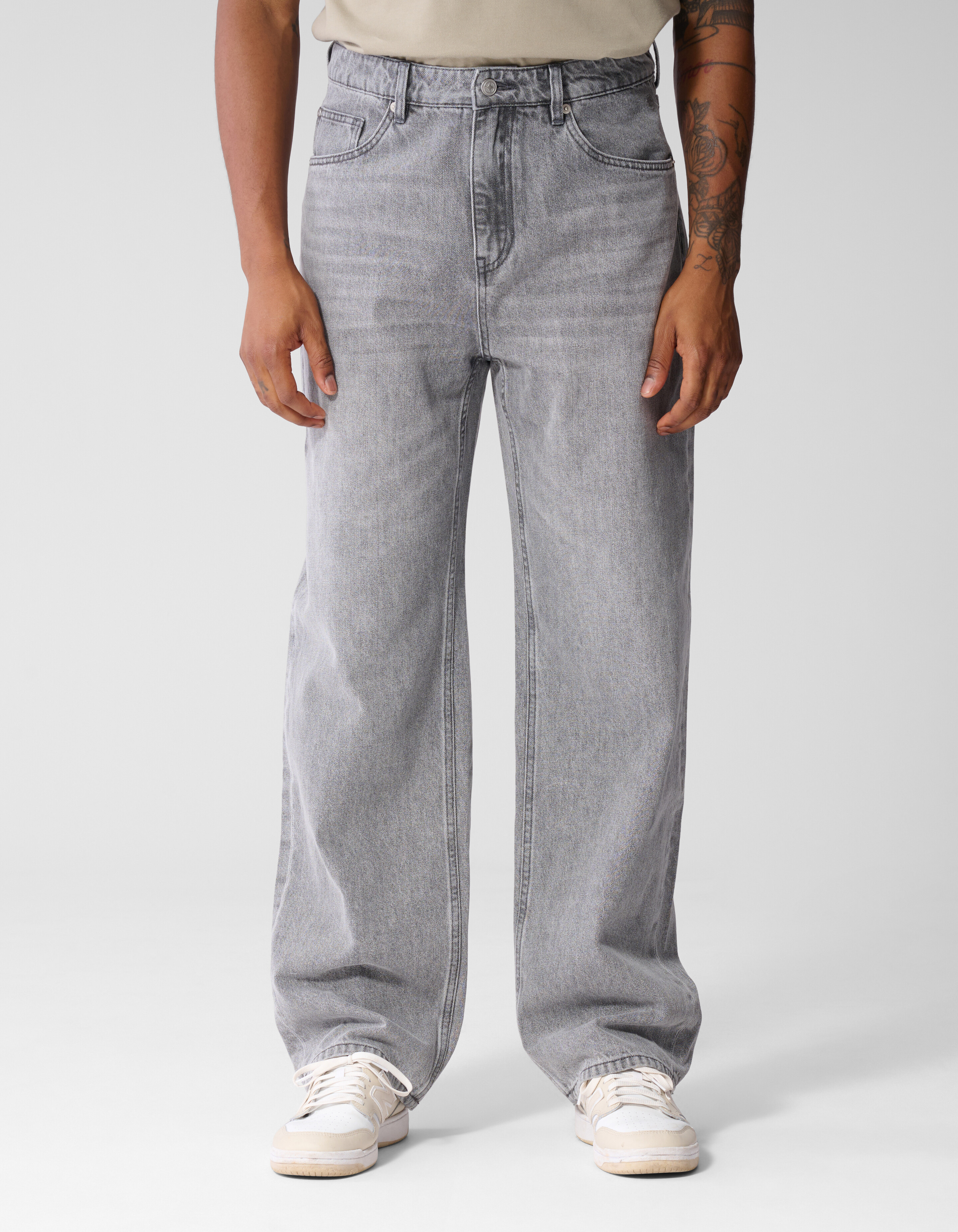 Baggy Fit Jeans Grijs L34 SHOEBY MEN