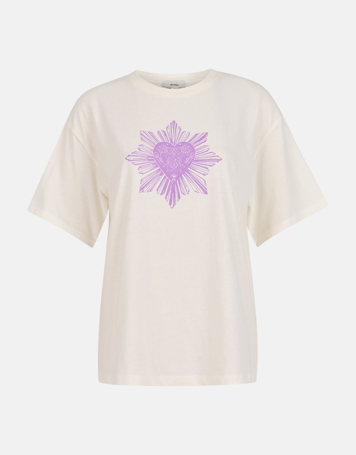Heart Artwork T-shirt Gebroken Wit SHOEBY WOMEN