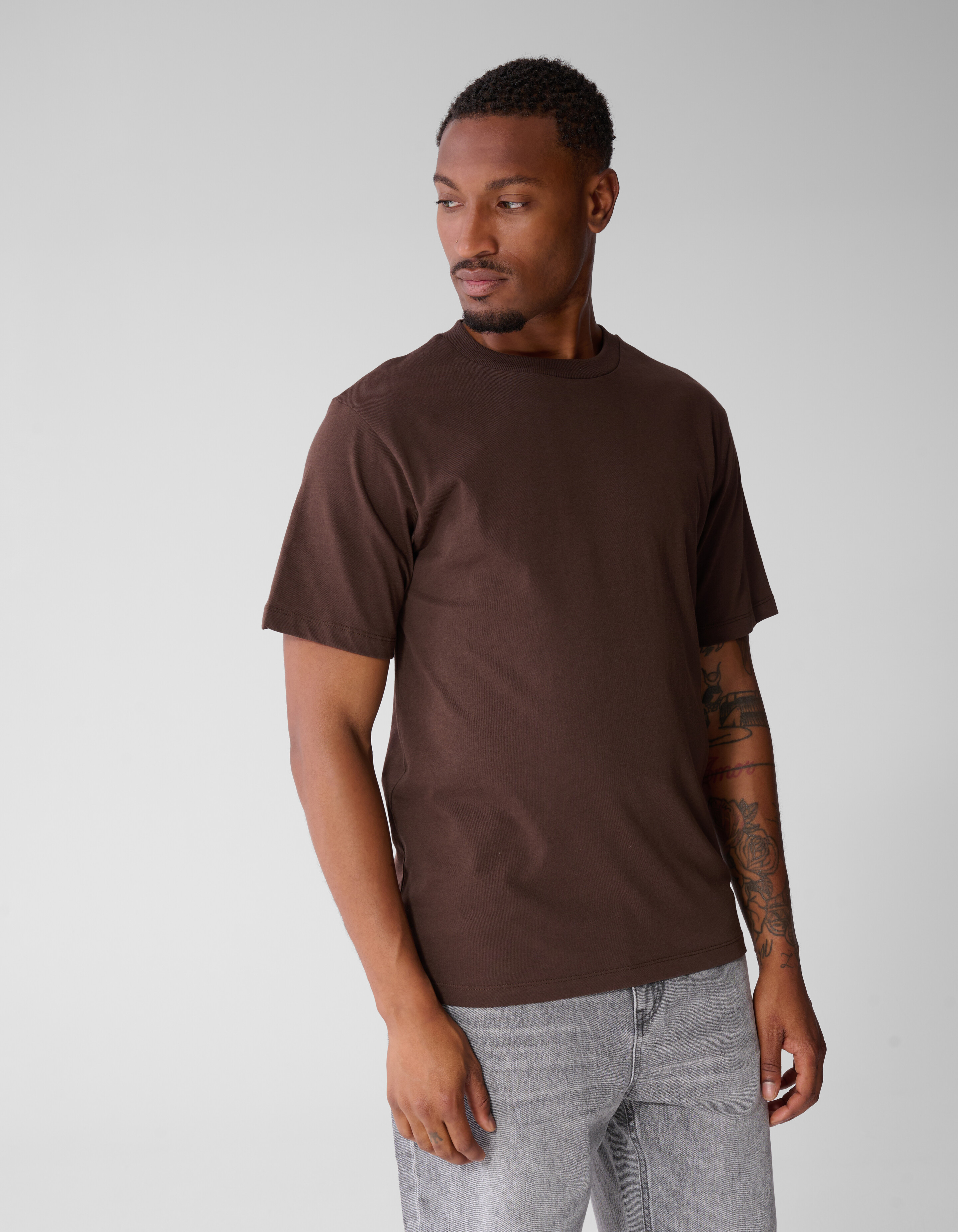 T-Shirt mit Scratched Artwork-Motiv Dunkelbraun SHOEBY MEN